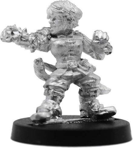 Stonehaven Miniatures Female Dwarven Mechanist Miniature Figure, 100% Pewter Metal - 24mm Tall - (for 28mm Scale Table Top War Games) - Made in USA in Saudi Arabia