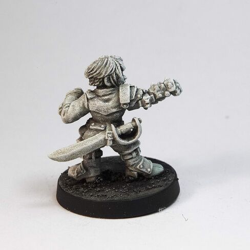 Stonehaven Miniatures Female Dwarven Mechanist Miniature Figure, 100% Pewter Metal - 24mm Tall - (for 28mm Scale Table Top War Games) - Made in USA in Saudi Arabia