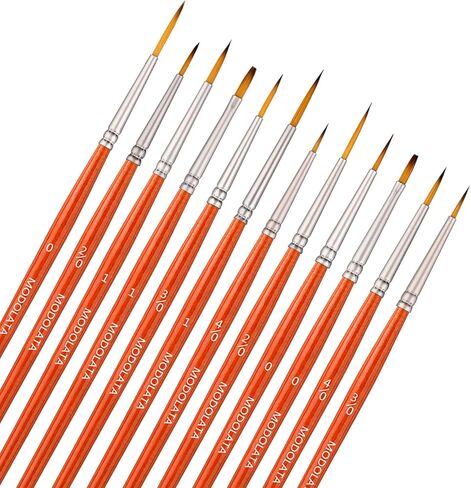 فرش دقيقة للتفاصيل المصغرة - 12 قطعة من فرش الطلاء النموذجية للاكريليك، الوان مائية - مجموعات الطائرات، السيراميك، نموذج بلاستيكي، وورهامر 40 كيلو in Kuwait