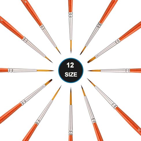 فرش دقيقة للتفاصيل المصغرة - 12 قطعة من فرش الطلاء النموذجية للاكريليك، الوان مائية - مجموعات الطائرات، السيراميك، نموذج بلاستيكي، وورهامر 40 كيلو in Kuwait