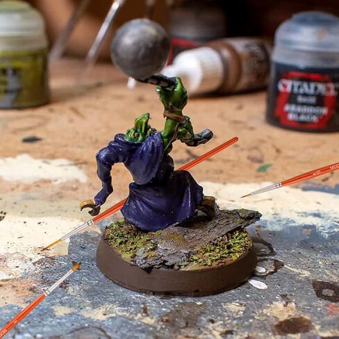 فرش دقيقة للتفاصيل المصغرة - 12 قطعة من فرش الطلاء النموذجية للاكريليك، الوان مائية - مجموعات الطائرات، السيراميك، نموذج بلاستيكي، وورهامر 40 كيلو in Kuwait