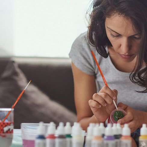 فرش دقيقة للتفاصيل المصغرة - 12 قطعة من فرش الطلاء النموذجية للاكريليك، الوان مائية - مجموعات الطائرات، السيراميك، نموذج بلاستيكي، وورهامر 40 كيلو in Kuwait