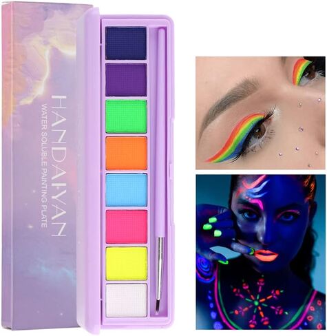لوحة طلاء الجسم من Mrettick، 16 لونًا، لوحة مكياج احترافية غير سامة، طلاء الوجه والجسم للحفلات، والهالوين، والمسرح، والحفلات التنكرية in Kuwait