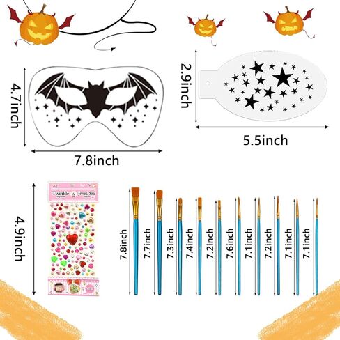 58PCS Face Paint Stencils, Face Painting Stencils Face Painting Stencils for Kids Face Paint Stencils Reusable Face Paint Stencils for Kids Stencils for Face Painting Face Stencils Face Paint Stencil in Kuwait