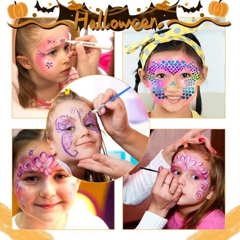 58PCS Face Paint Stencils, Face Painting Stencils Face Painting Stencils for Kids Face Paint Stencils Reusable Face Paint Stencils for Kids Stencils for Face Painting Face Stencils Face Paint Stencil in Kuwait