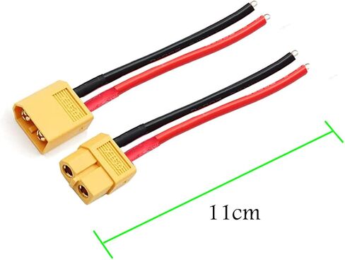 ZHOFONET 5 أزواج XT60 Pigtail، قابس XT60 ذكر وأنثى، محول موصل XT60 مع سلك سيليكون 10 سم 14AWG لبطارية RC Lipo FPV Racing Drone... in Saudi Arabia