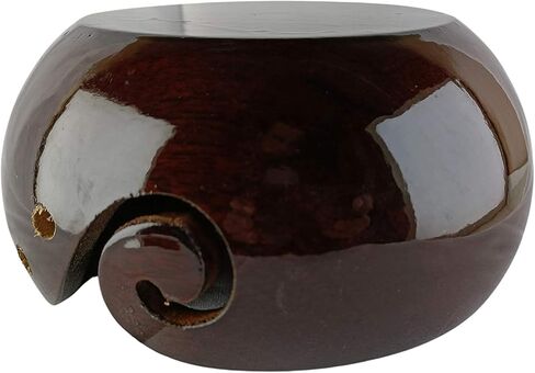 IBLAY حامل وعاء غزل خشبي من خشب الورد - وعاء حياكة مزود بفتحات للتخزين - وعاء حامل غزل الكروشيه - مثالي كهدية للنساء in Kuwait