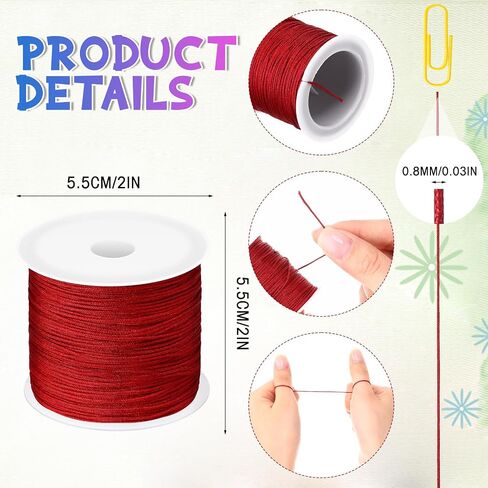 Timgle 42 Colors Chinese Knotting Cord 55 Yards 0.8 mm Nylon String Cord for Bracelets Nylon Beading Thread for Kumihimo Necklace Beading Dream Catchers Jewelry Making Christmas Ornament Braid Hair in Saudi Arabia