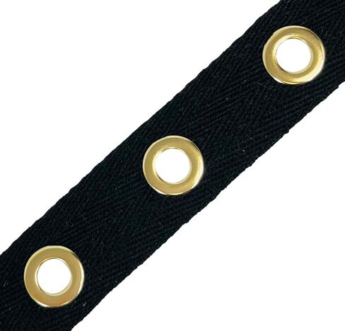 Expo International 5 Yards of Birdie Finish Grommet Eyelet Tape Trim, Black/Gold in Saudi Arabia