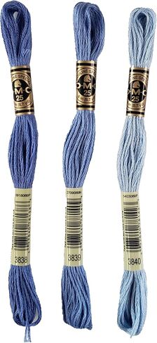 DMC 6-Strand Embroidery Cotton Bundle - Lavender Blue Color Family -3 Skeins of Thread - 8.7yd Skeins in Saudi Arabia