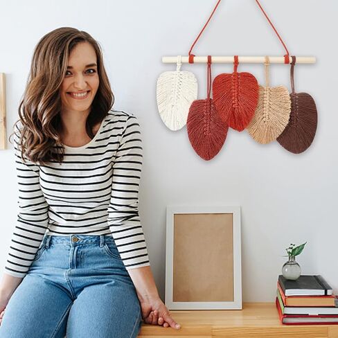 freebloss 2 مجموعة macrame ليف الجدار شنقا ديكور 10 ألوان القطن الحبال macrame عدة مع تعليمات macrame جدار نسيج لغرفة النوم هدية عيد ميلاد in Kuwait
