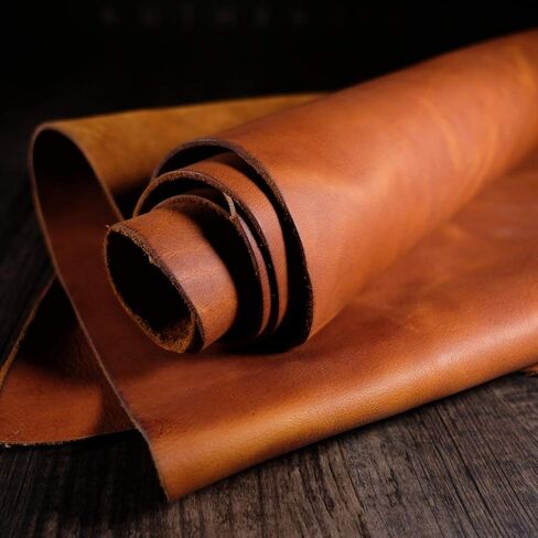 Finished Genuine Leather Sheets Thickness 1.5mm to 1.8mm (Bourbon Brown 10"x10") in Saudi Arabia