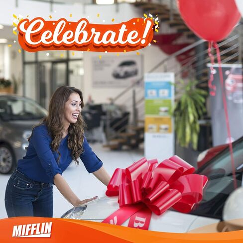MIFFLIN-USA Happy Birthday Bow - Matte Red, 30 Inch - Butterfly Shape Giant Gift Bow for Birthday, Christmas - Huge Car Décor in Kuwait
