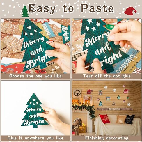 ArowlWesh 76pcs الشتاء عيد الميلاد الفصول الدراسية لوحة الإعلانات الديكور الخشب لوحة الإعلانات الحدود تقليم شجرة عيد الميلاد ندفة الثلج بافالو منقوشة القواطع لوحة الإعلانات الفصول الدراسية المدرسة ديكور المنزل in Kuwait