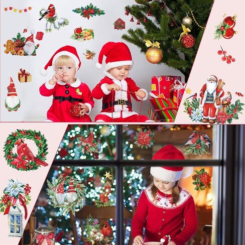 30 Sheets Christmas Rub on Transfers for Crafts and Furniture Xmas Santa Snowman Cardinals Transfer Stickers Winter Floral Bird Rub on Decal for Home Office Paper Wood DIY Crafts,5.9 x 5.9 Inch in Saudi Arabia