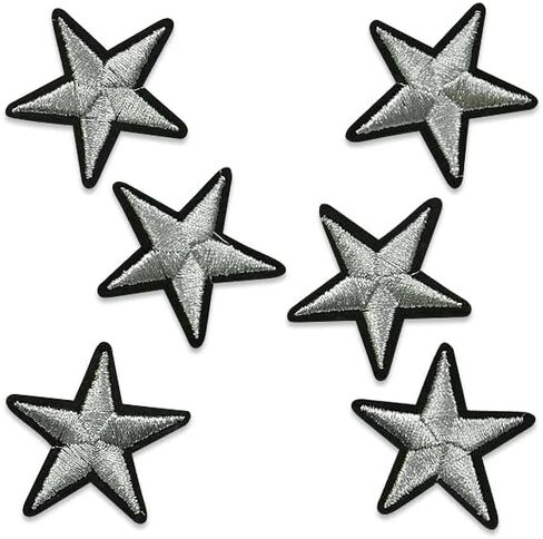 Expo International Star Sm 1.5" Iron Silver 6 pc Patches/Appliques in Saudi Arabia