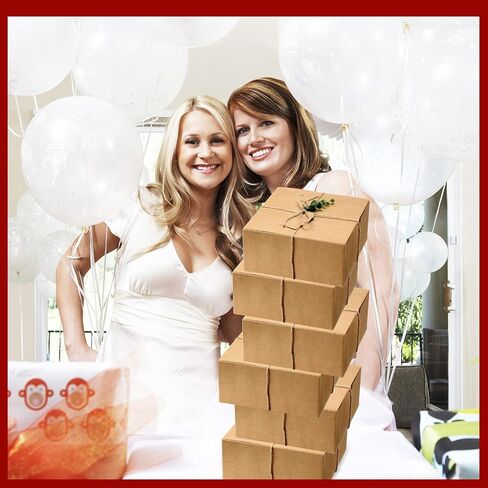 Crtiin 8 pack Gift Box Set 8 Bridesmaid Proposal Box 8 Wedding Gift Kraft Paper Tag 8 Eucalyptus 120g Leaves Paper Shred Filler 1 Rope for Valentine Birthday(8 x 8 x 4 Inch,Green, Ivory) in Kuwait