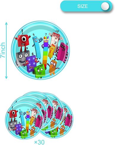 30pcs Number blocks Plates Party Supplies For Number blocks Theme Party Decoration in Saudi Arabia