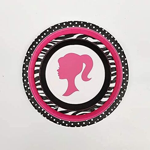 Valentina Buck 24 counts Girl Party Plates for Babi Plates Birthday Plate 7 Inch 9 Inch, Cake Paper Dessert Set Birthday Party Supplies Decorations in Kuwait