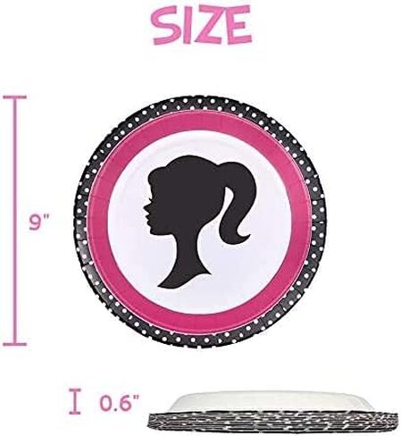 Valentina Buck 24 counts Girl Party Plates for Babi Plates Birthday Plate 7 Inch 9 Inch, Cake Paper Dessert Set Birthday Party Supplies Decorations in Kuwait