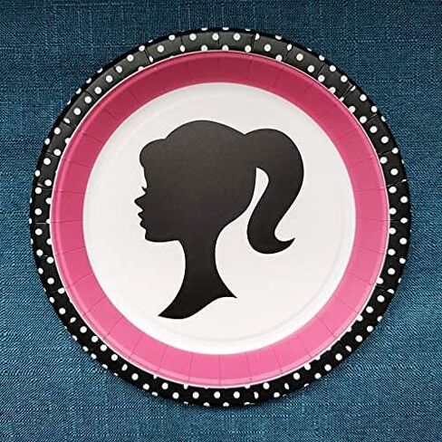 Valentina Buck 24 counts Girl Party Plates for Babi Plates Birthday Plate 7 Inch 9 Inch, Cake Paper Dessert Set Birthday Party Supplies Decorations in Kuwait