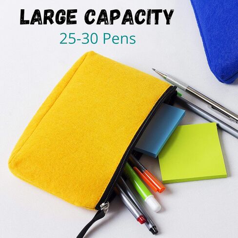 Mr. Pen- Pencil Case, Pencil Pouch, 3 Pc, Black Felt, Small Pencil Case, Pencil pouch Small, Pen Case, Pen Bag, Office Supplies, Canvas Pencil Case, Pencil Bags, Pen Pouch, Pencil Pouches with Zipper in Kuwait
