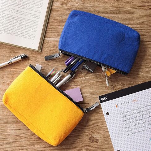 Mr. Pen- Pencil Case, Pencil Pouch, 3 Pc, Black Felt, Small Pencil Case, Pencil pouch Small, Pen Case, Pen Bag, Office Supplies, Canvas Pencil Case, Pencil Bags, Pen Pouch, Pencil Pouches with Zipper in Kuwait