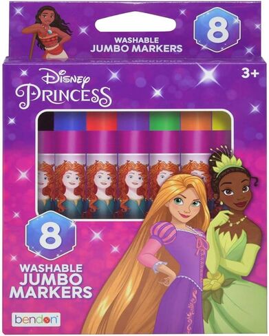 Bendon Disney Princess Washable Jumbo Markers (8-Count) in Kuwait