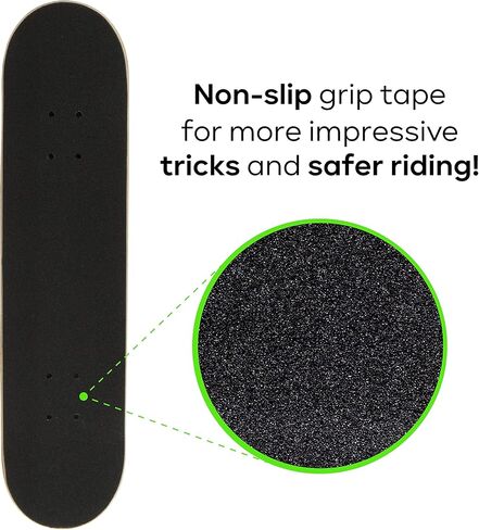 Tony Hawk 31 Inch Skateboard, Tony Hawk Signature Series 2, 9-Ply Maple Deck Skateboard for Cruising, Carving, Tricks and Downhill in Kuwait