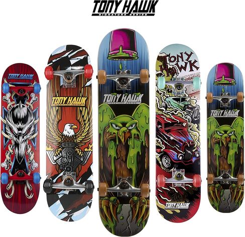 Tony Hawk 31 Inch Skateboard, Tony Hawk Signature Series 2, 9-Ply Maple Deck Skateboard for Cruising, Carving, Tricks and Downhill in Kuwait