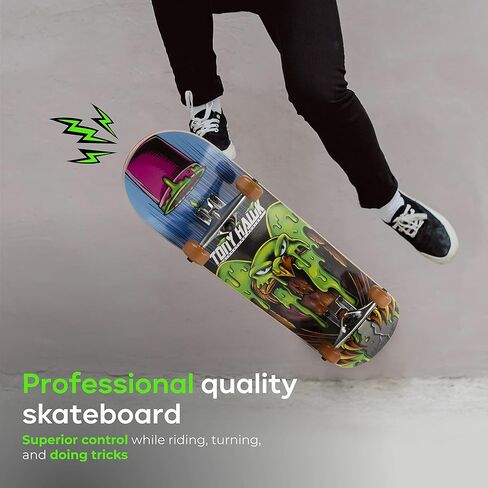 Tony Hawk 31 Inch Skateboard, Tony Hawk Signature Series 2, 9-Ply Maple Deck Skateboard for Cruising, Carving, Tricks and Downhill in Kuwait