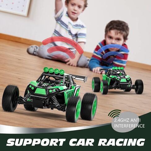 سيارة تيكنوك RC للأطفال، 2.4 جيجا هرتز 20 كم/ساعة عالية السرعة مع جهاز تحكم عن بعد، 1:18 2WD سيارة سباق للطرق الوعرة مع بطاريتين قابلتين للشحن لمدة 60 دقيقة من اللعب، هدية رائعة للأولاد والبنات (أزرق) in Kuwait