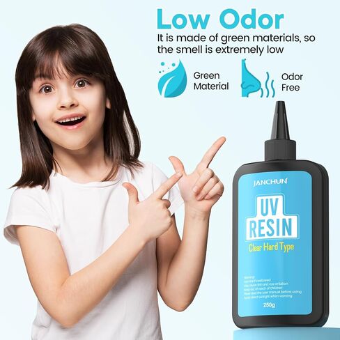 JANCHUN Clear UV Resin kit - Upgraded 300g Ultraviolet UV Resin Glue Hard Type, Low Odor, Fast Curing UV Epoxy Resin Color Pigment for Jewelry Making kit, DIY Crafts Resin Molds Coating and Beginners in Kuwait