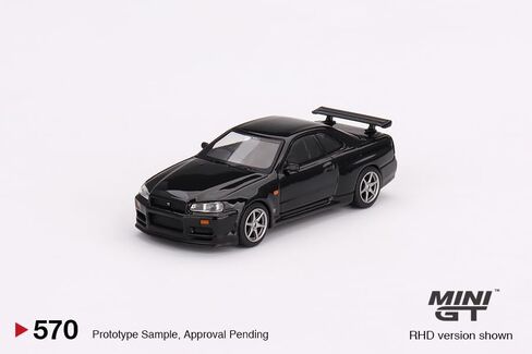 True Scale Miniatures Model Car Compatible with Nissan Skyline GT-R (R34) V-Spec Black Pearl Limited Edition 1/64 Diecast Model Car MGT00570 in Saudi Arabia