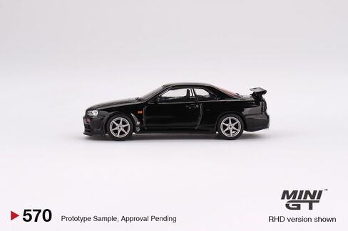 True Scale Miniatures Model Car Compatible with Nissan Skyline GT-R (R34) V-Spec Black Pearl Limited Edition 1/64 Diecast Model Car MGT00570 in Saudi Arabia