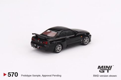 True Scale Miniatures Model Car Compatible with Nissan Skyline GT-R (R34) V-Spec Black Pearl Limited Edition 1/64 Diecast Model Car MGT00570 in Saudi Arabia
