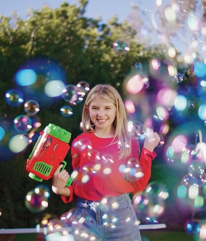 Miraculous Ladybug - Ultimate Bubble Blaster, 80 Holes Automatic Bubble Machine for Kids with Colorful Lights, Bubble Solution and Replacement Head, Bubble Blower for Kids Summer Activities (Wyncor) in Saudi Arabia