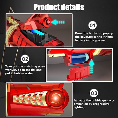 مسدس فقاعات للاطفال من سن 4 الى 8 سنوات، مسدس فقاعات 12 فتحة مع اضواء LED وينتج الاف الفقاعات في الدقيقة، العاب صنع الفقاعات في الهواء الطلق للاطفال والكبار في الصيف in Kuwait