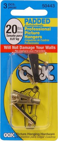 OOK 533050 شماعات صور احترافية، شماعات فنية، مبطنة، نحاسية، خطافات صور قابلة لإعادة الاستخدام، 100 رطل (مجموعة واحدة)، أسود (عبوة من 2) in Kuwait