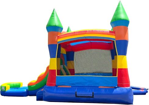 Inflatable Bounce House with Slide for Kids - 26.5 x 12 x 14.5 Foot Backyard Building Block Combo Bouncer with Water Pool, Outdoor Jumpers - includes Blower, Anchor Stakes, and Storage Bag in Kuwait