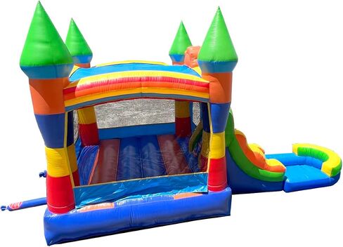 Inflatable Bounce House with Slide for Kids - 26.5 x 12 x 14.5 Foot Backyard Building Block Combo Bouncer with Water Pool, Outdoor Jumpers - includes Blower, Anchor Stakes, and Storage Bag in Kuwait