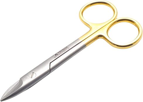 Dental Crown Collar cutting scissors 4.25" curved for thin metal plastic rubber sheet cutting scissors art n craft in Kuwait