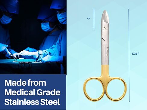 Dental Crown Collar cutting scissors 4.25" curved for thin metal plastic rubber sheet cutting scissors art n craft in Kuwait