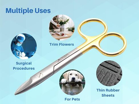 Dental Crown Collar cutting scissors 4.25" curved for thin metal plastic rubber sheet cutting scissors art n craft in Kuwait