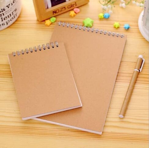 1 Pc Kraft Paper Coil Notebook Blank Sketchbook Sketch Doodle Book Plain colorism Draft Paper Craft Supplies in Kuwait