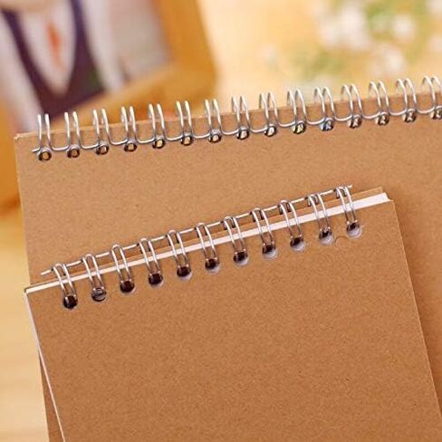 1 Pc Kraft Paper Coil Notebook Blank Sketchbook Sketch Doodle Book Plain colorism Draft Paper Craft Supplies in Kuwait