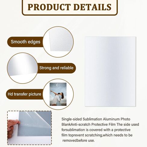 10 قطع فارغة من الالومنيوم مقاس 8 × 12/6 × 8/4 × 6 انش، لافتات معدنية فارغة ذاتية الصنع بسمك 0.45 ملم من الالومنيوم الابيض للصور العائلية والغرفة وديكور المكتب in Kuwait