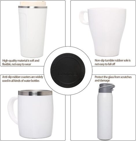 Rubber Bottoms for Sublimation Tumblers, 10PCS Protective Anti-Slip Coasters Tumbler Bumpers Silicone Bottom, Rubber Bottom for Wine Tumblers, Water Bottle, Skinny Tumblers, Jars 12oz/15oz/20oz/30oz in Saudi Arabia