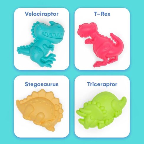 مجموعة ألعاب الشاطئ وأدوات الرمل للأطفال على شكل ديناصور - متعة في الهواء الطلق والسفر للأطفال الصغار والأولاد والبنات مع دلو دينو لمجموعة بناء القلعة الرملية - 21 قطعة من ألعاب صندوق الرمل لأعمار 3 سنوات فما فوق in Kuwait