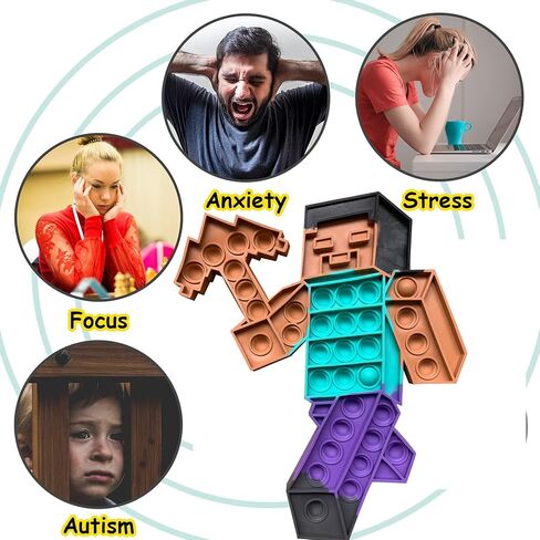 Push Minecraft Big Jumbo pop Bubble Fidget Toy, Giant Large Huge Square Stress Reliever Silicone Toy for Kids and Adults in Kuwait